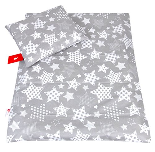 Babylux 2-TLG. Kinderbettwäsche Set 60x78 Sternbild Grau