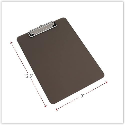 Miniatura 3 de Universal 40311 Portapapeles de plástico con clip de perfil bajo, tapa de 12 pulgada, 8 12 x 11, negro translúcido