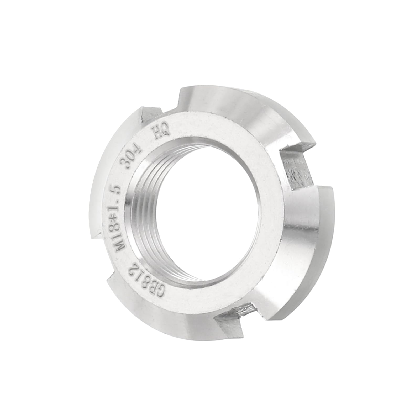 QUARKZMAN M18 x 1.5mm - 1pz Fissaggio Dadi Tondi Scanalati Quattro Scanalature - Dado Bloccaggio Tondo Acciaio Inossidabile 304 per Vari Cuscinetti Volventi, Settore Industriale, Argento