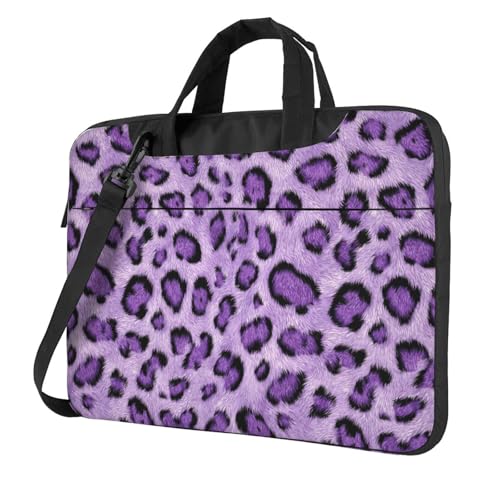 Housse ordinateur 15.6 pouces léopard lavande rembourrée pour PC portable