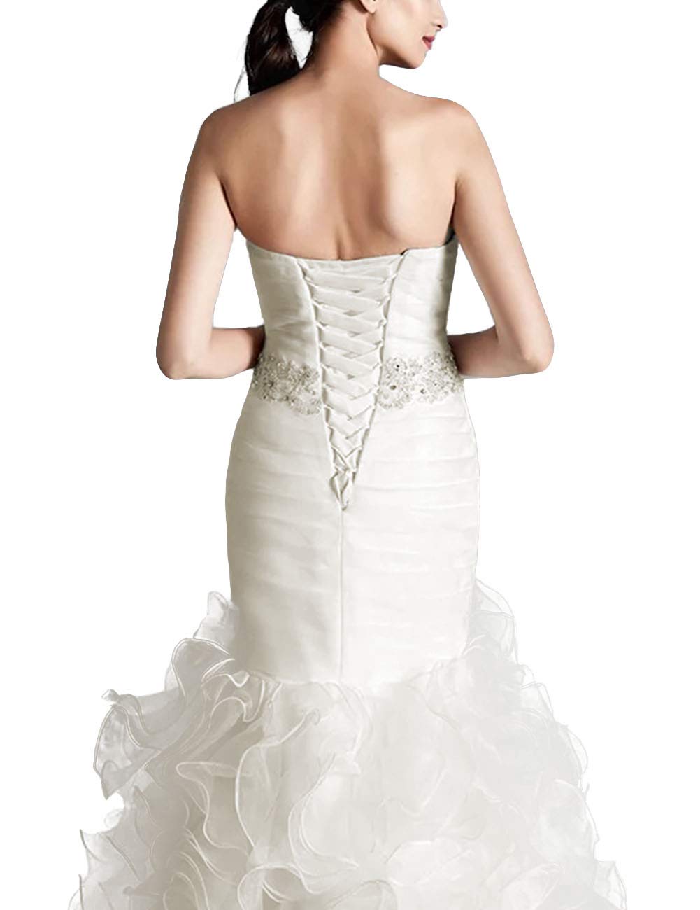 Senza Spalline Backless Abiti da Damigella D'Onore con Treno, WZEFEIO, Avorio, 50