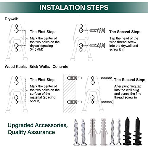 12 Pack Garage Hooks Heavy Duty, Non-Slip Garage Hanger & Organizer, Double Utility Garage Storage Hooks, Tool Hangers & Garage Organization to Storage Garden Tool, Ladder, Bike, Hose