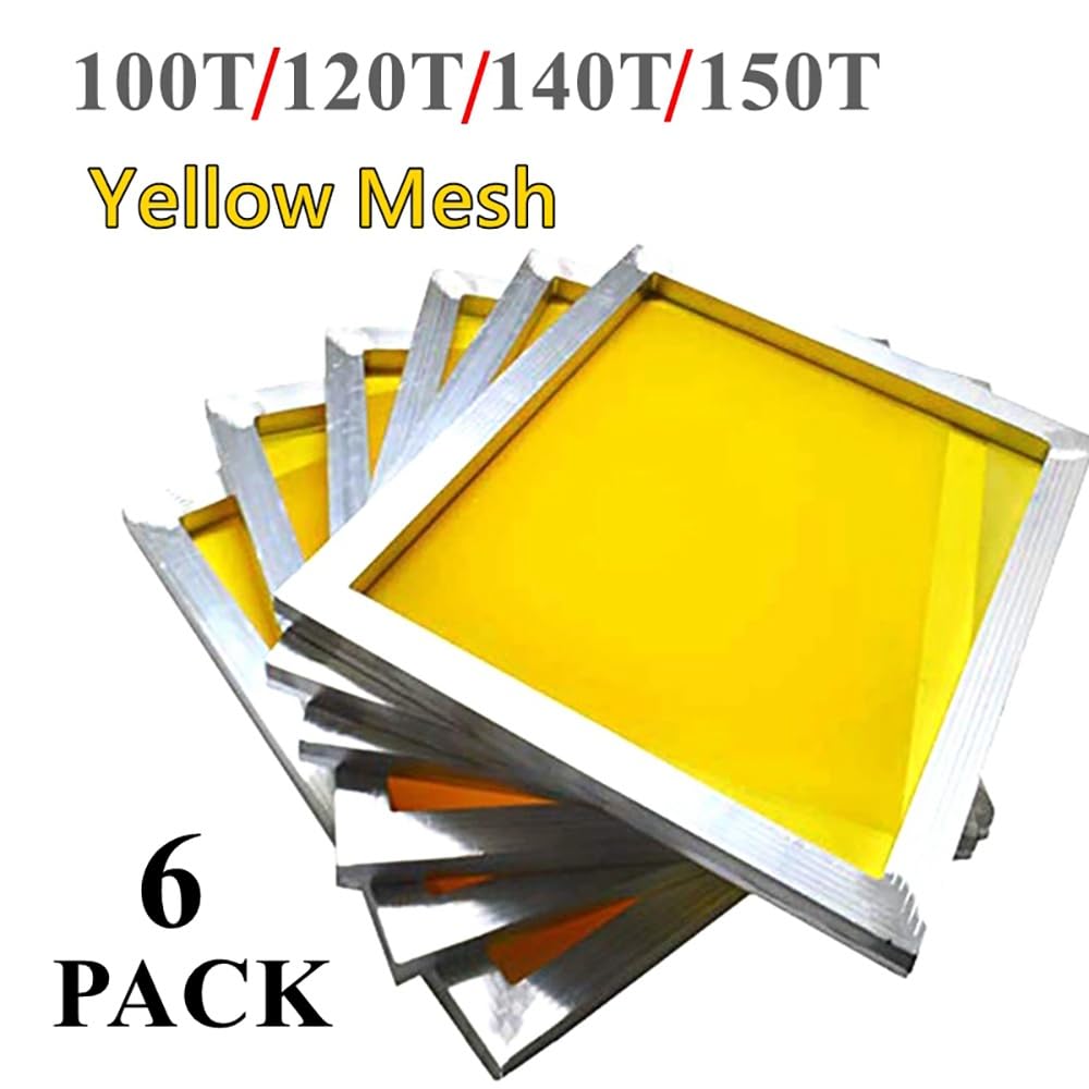 6 Szt. Aluminiowych Ram Do Sitodruku 30x20cm/35x25cm/30x40cm Z Żółtą Siatką Poliestrową 120T/140T/150T Do Druku Na Płytkach PCB(30x40cm,165T 420Mesh)