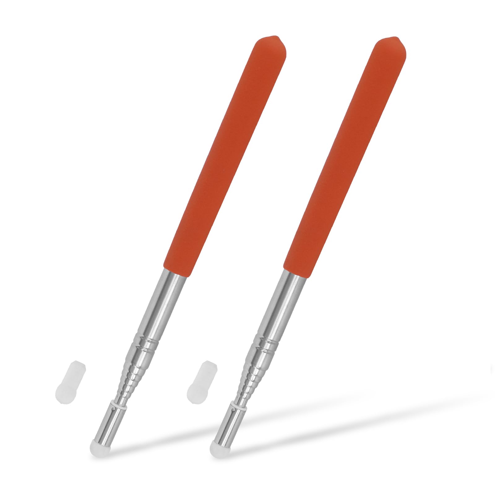 2Pcs Telescopic teacher pointer, 100cm adjustable length pointer stick silicone grip Presentation Pointers suitable for classroom demonstrations conference training and sand table present (orange)