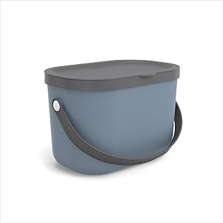 Rotho Albula Biomülleimer mit Deckel 3.2l für die Küche, 1054606161WS