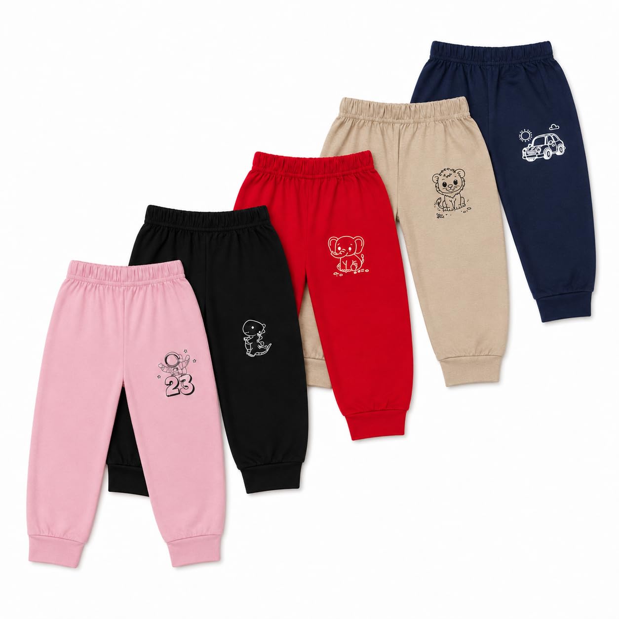 Cotton PajamI Pants Plain for Boys and Girls Pack of 5-image-24