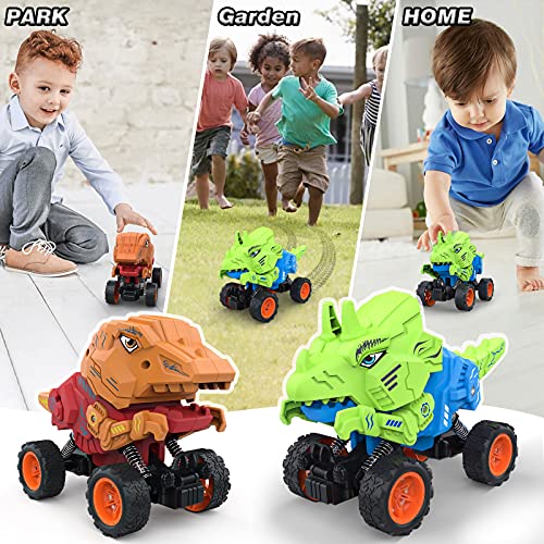 Allaugh Dinosauro Macchinine Giocattolo, 2 in 1