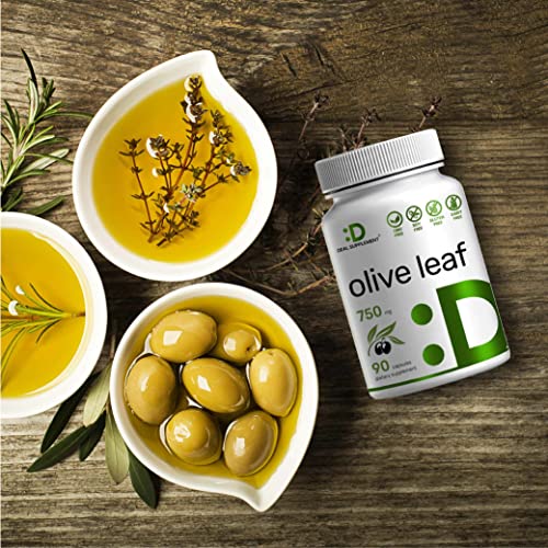Olive Leaf Extract 750Mg, 90 Capsules, Standardized To 20% Oleuropein- Boost Immune System And Support Internal Circulation Health, Natural Antioxidant Supplement #TOP5