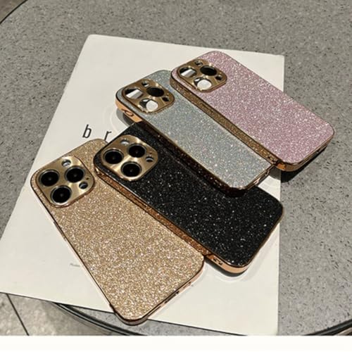 Funda para iPhone 14 Pro Max purpurina oro carcasa antichoque 4