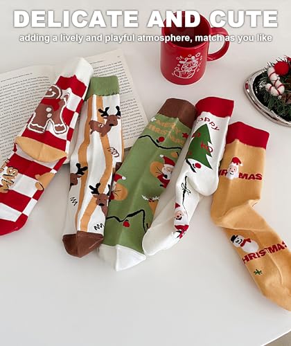 Image of IIG Womens Novelty Cotton Crew Socks Cute Animals Socks Fun Flower Socks (fit women's shoe size 5-9)