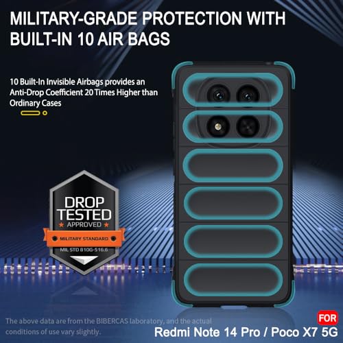 Image of TheGiftKart Liquid Silicon Back Cover Case for Mi Redmi Note 14 Pro /Poco X7 5G | Shockproof Military Grade Protection | Micro-Fibre Cloth On Inner Side | Anti-Slip Grip Back Cover Case (TPU, Black)