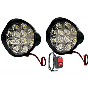 S12 Anti Fog Light for Universal Bikes & Cars 12 Led Spotlight Waterproof 12V, Led Fog Light 20W White
