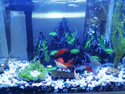 Large Fish Tank Decorations, Mountain View Aquarium Ornament Tree House Cave Bridge Fish Tank Decoration #TOP6