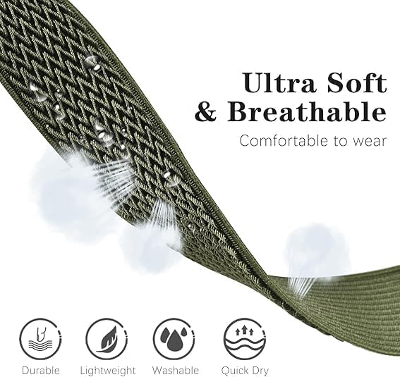 Compatible for Mingdaln P90 /Tikland T60 T68 P98 Smart Watch Bands, Nylon Stretch Watch Strap Fabric Breathable Adjustable Wristband（Not Fit for Mingdaln G28 G20 - Image 3