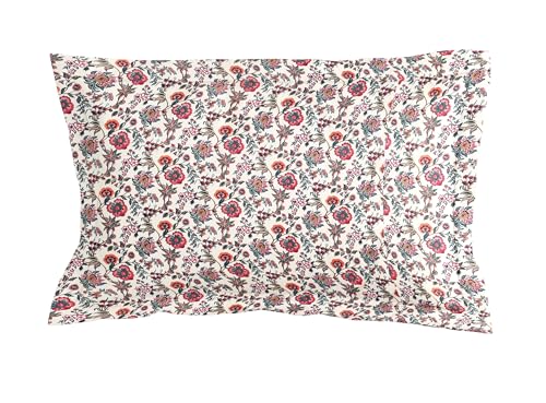Image of RD TREND Presents Luxurious Glace Cotton Super Soft 210 TC 360 Elastic Fitted Bedsheets Single Bed Size (72 x 48 x 8 Inch) with 1 Pillow Cover Size (28 x18), Color- Beige, Floral