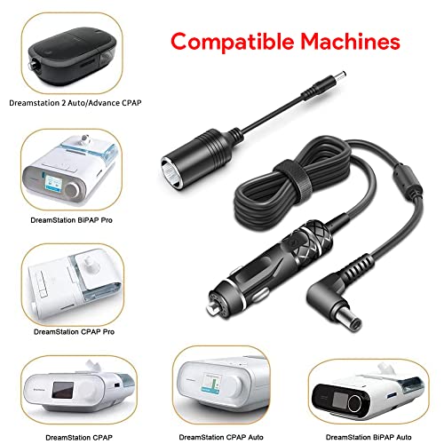 HKY DC Power Cord Compatible with Philips Respironics DreamStation CPAP BiPAP Pro Auto Series Charger Power Supply with Cigarette Lighter Socket for Portable Solar Generator - Image 4