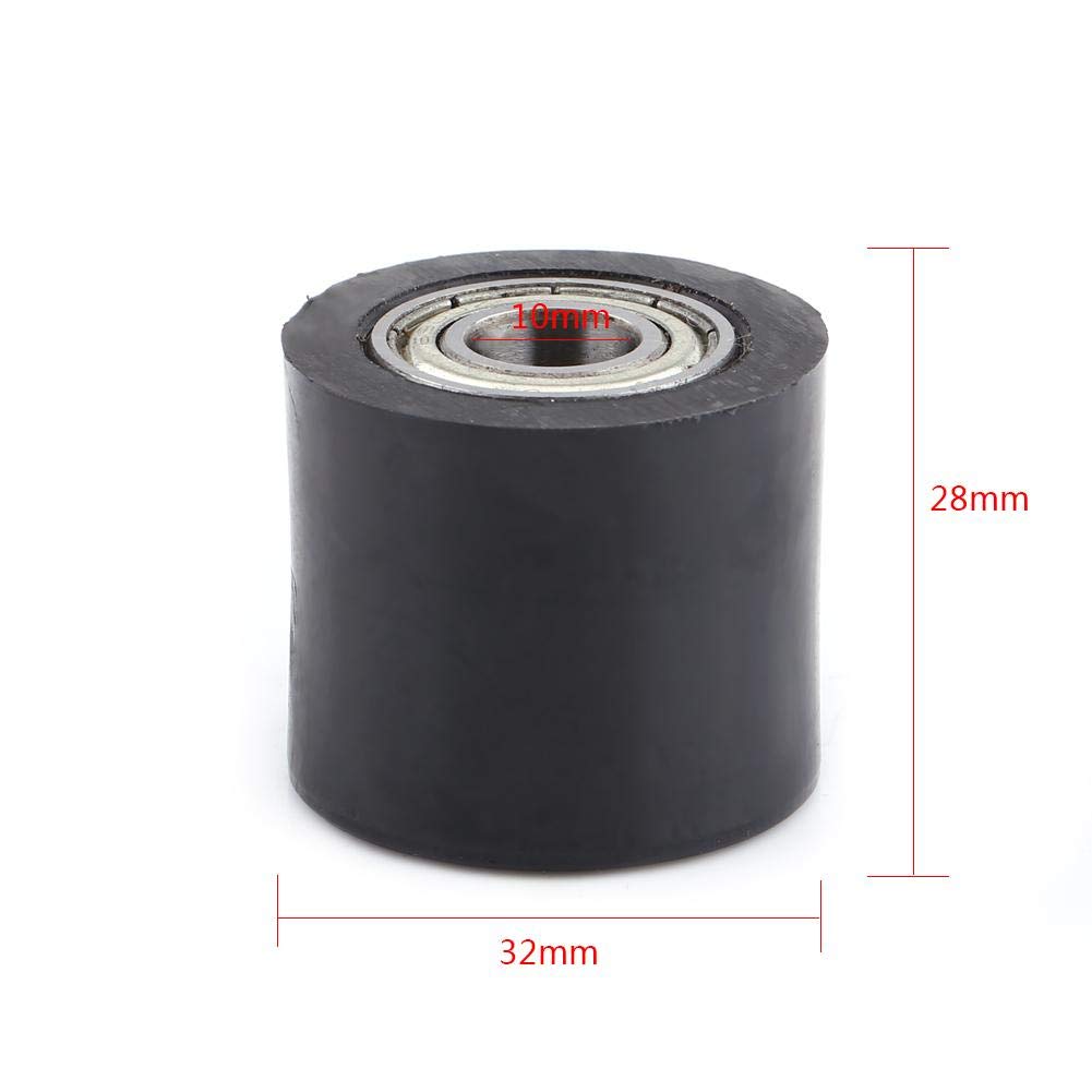 Qiilu 10mm Catena di trasmissione Puleggia Rullo Slider Tenditore Ruota Guida Per Street Bike Moto ATV(nero)