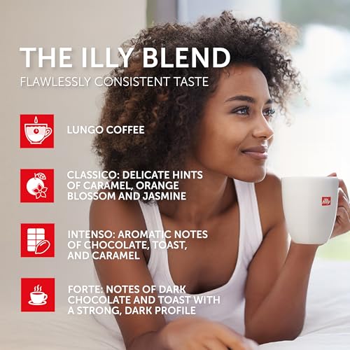 Image of illy Espresso Compatible Capsules, Coffee Pods for Nespresso Original Line Machine, Classico, Forte, Intenso, Decaf, Lungo Roasts, 100% Arabica, Premium Italian Coffee, Single Serve, 10 Count, 10 Pack | Coffee Pods for Espresso Original Line, Compatible Capsules, 100% Arabica, Premium Italian Coffee