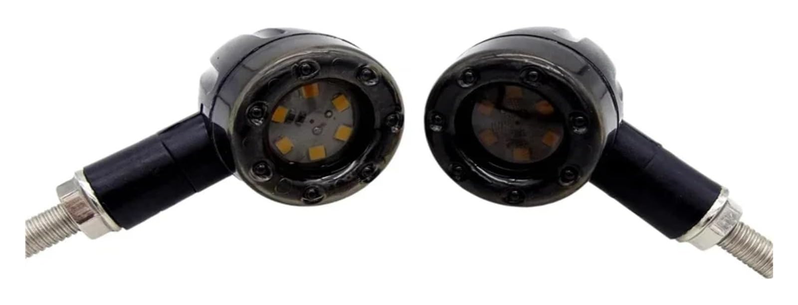 QWQNMC Indicatore Direzione Moto 12V Moto Indicatore di Direzione Nero Indicatori Ambra A Forma Proiettile Freno Rosso E Stop