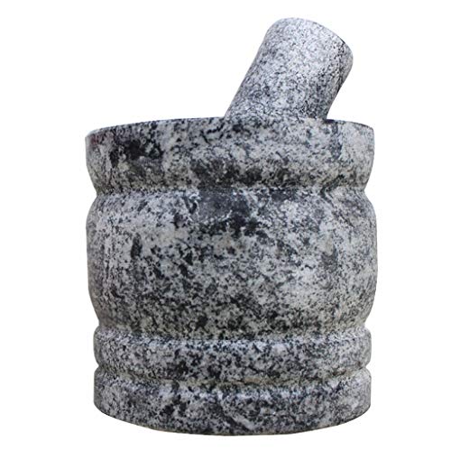 Natural Stone Mortar And Pestle Set Big Capacity Manual Smasher Crush Pot Grinder Bowl Sturdy Thick Handmade Kitchen Multi-Function Cooking Tool Dishwasher Safe (Color : Stone) #TOP1