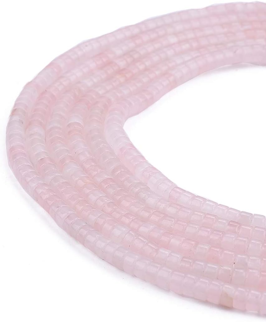 Natural Rose Quarts Crystal Spacer Beads Caps Loose Semi Gemstone for Beading Jewelry Making 4mmx2mm 38cm - Image 5