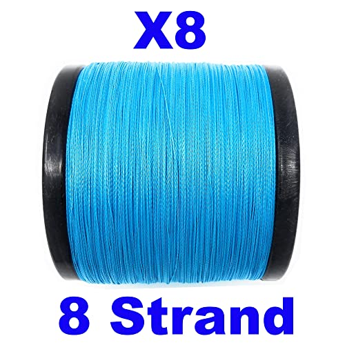 Reaction Tackle Braided Fishing Line - 8 Strand Sea Blue 25Lb 1000Yd #TOP2