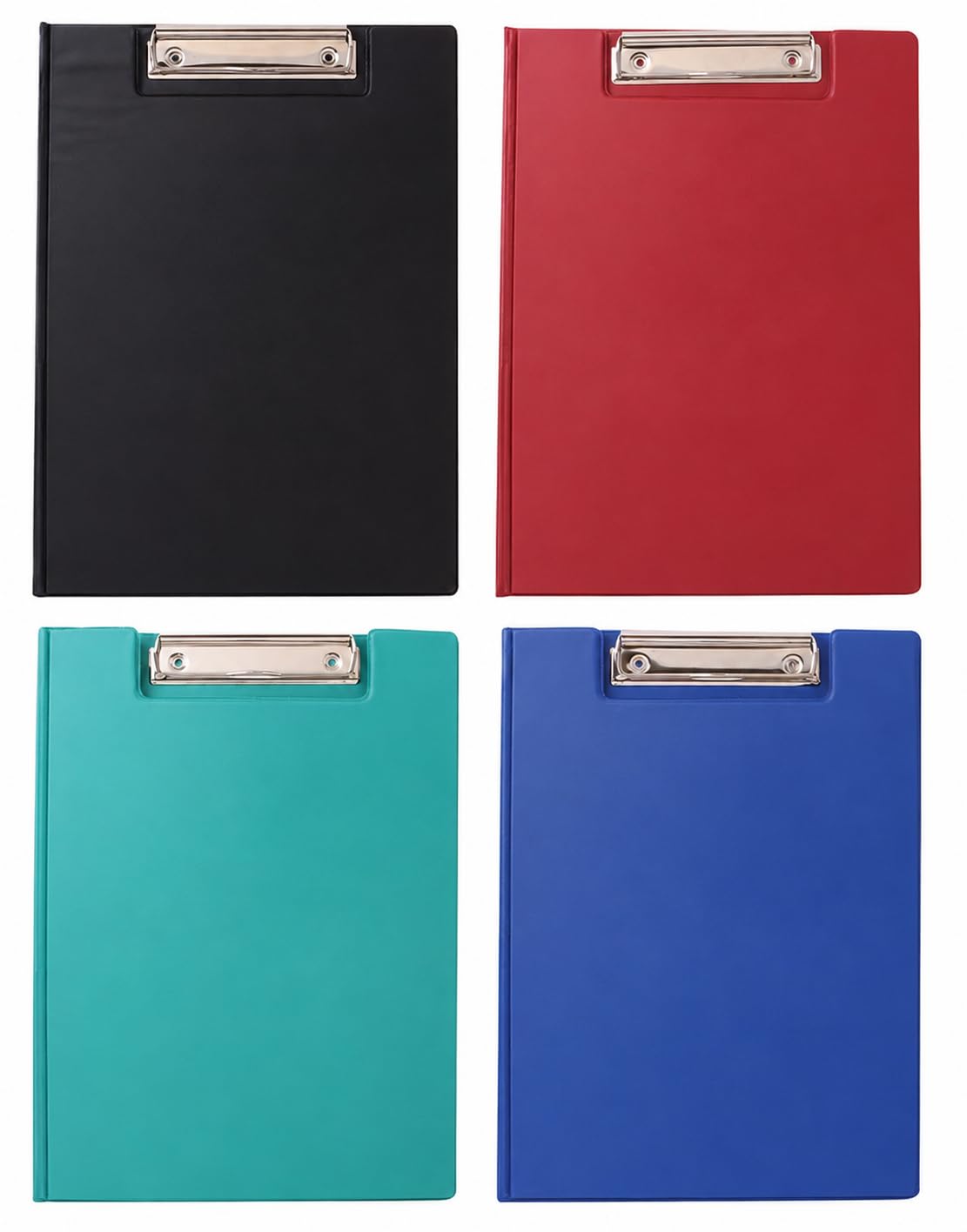 A4 Vinyl Clipboard with Fold Over Cover File Holder Folder Wallet Clip Board Strong Durable Wipe Clean Splash Proof (Random)
