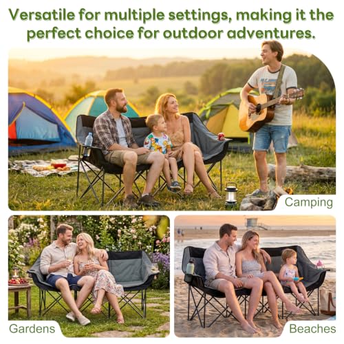 Silla de camping para 3 personas Hosile modelo 3 Person Camping Chairs negra miniatura 5