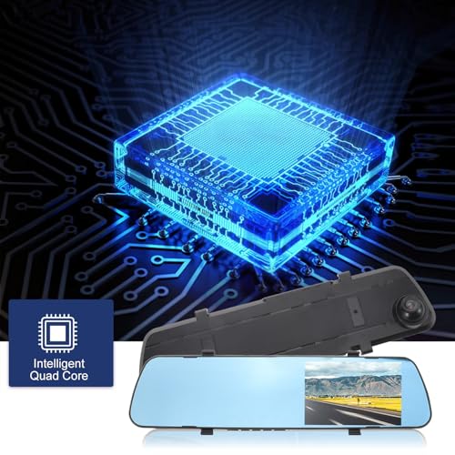 Cámara de salpicadero espejo delgada de 24" con monitor de estacionamiento para coche 3