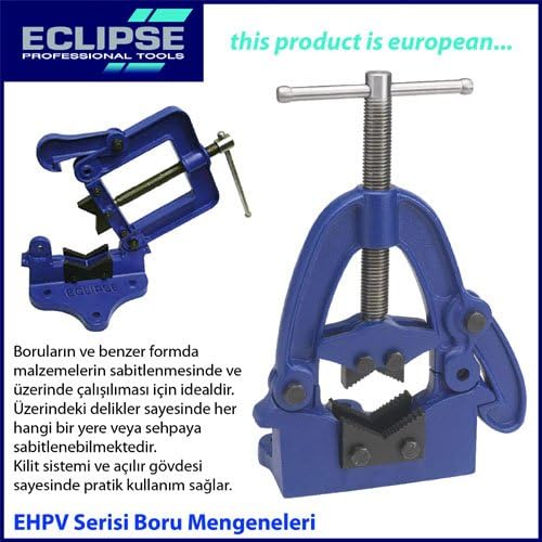 Eclipse Professional Tools EHPV2 Hinged Pipe Vice 10mm-50mm (⅜" - 2") Opening Capacity, Blue 2 Eclipse Professional Tools EHPV2 Hinged Pipe Vice 10mm-50mm (⅜" - 2") Opening Capacity, Blue - Image 2