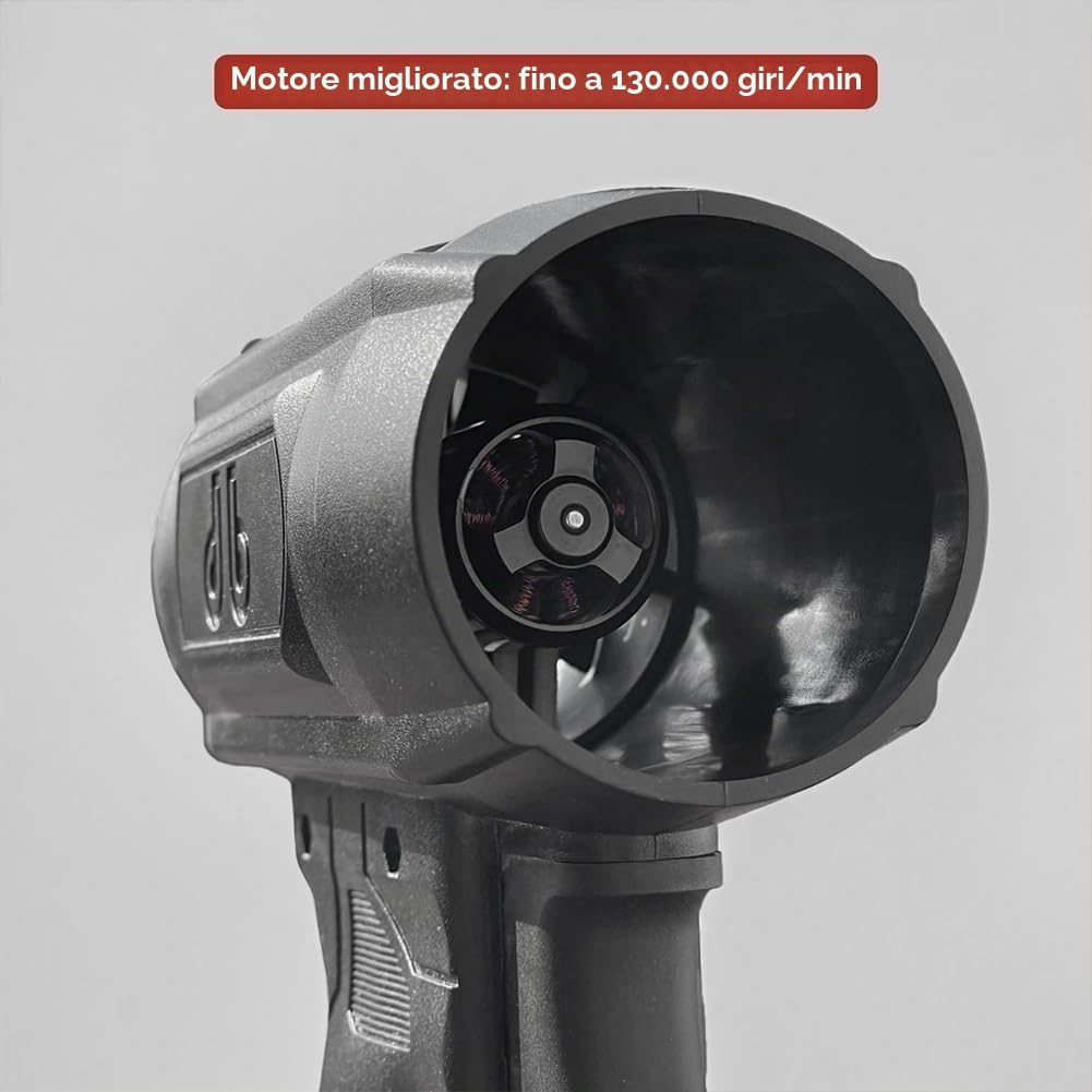 Jet Blower 2.0, 2026 Nuovo soffiatore Jet Storm Industries per asciugatura auto 160.000 giri/min 320 km/h Soffiatore turbo portatile ad alta potenza elettrico senza fili (1.0 for Dewalt)