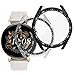 Acadeny 2 pezzi Custodia rigida compatibile con Huawei Watch GT3 42mm con pellicola protettiva,Con scala, 9H Durezza Hart PC Case sottile in vetro temperato per Smart , Trasparente nero
