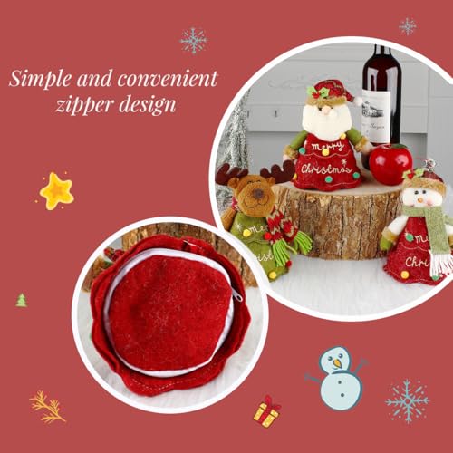 WGXIA-3Pcs-Christmas-Zipper-Gift-Bags-Apple-Bags-with-Zipper-Reusable-2024-New-Chritmas-Eva-Santa-Snowman-Snowflake-Deer-Shaped-Apple-Candy-Bags-Bulk-Storages-For-Chritmas-Party-Decor