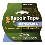 Duck Clear Repair Tape 48mm x 25m | Transparent Duct Tape, Strong, Waterproof Outdoor Repair, High Strength Adhesive, Ideal for Cracked Glass, Broken Plastic, UV Resistant