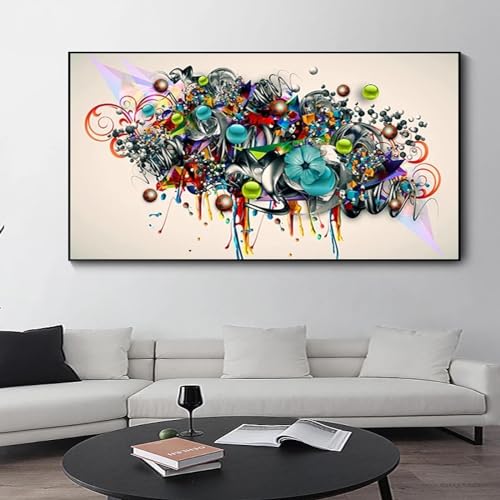 Peinture amour affiche salon et impression sur toile 60x120cm