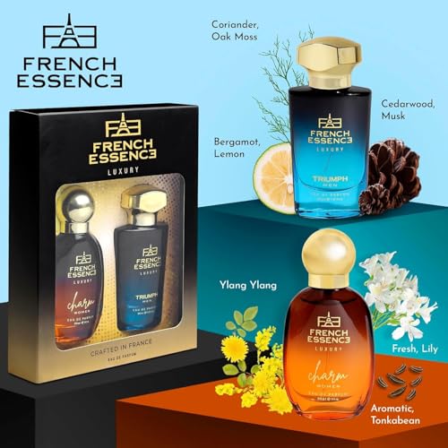 Image of French Essence Perfume Gift Set for Men & Women | Charm 30ml & Triumph 30ml Combo | Long-Lasting Fragrance | Attractive French Scent | Fresh EDP