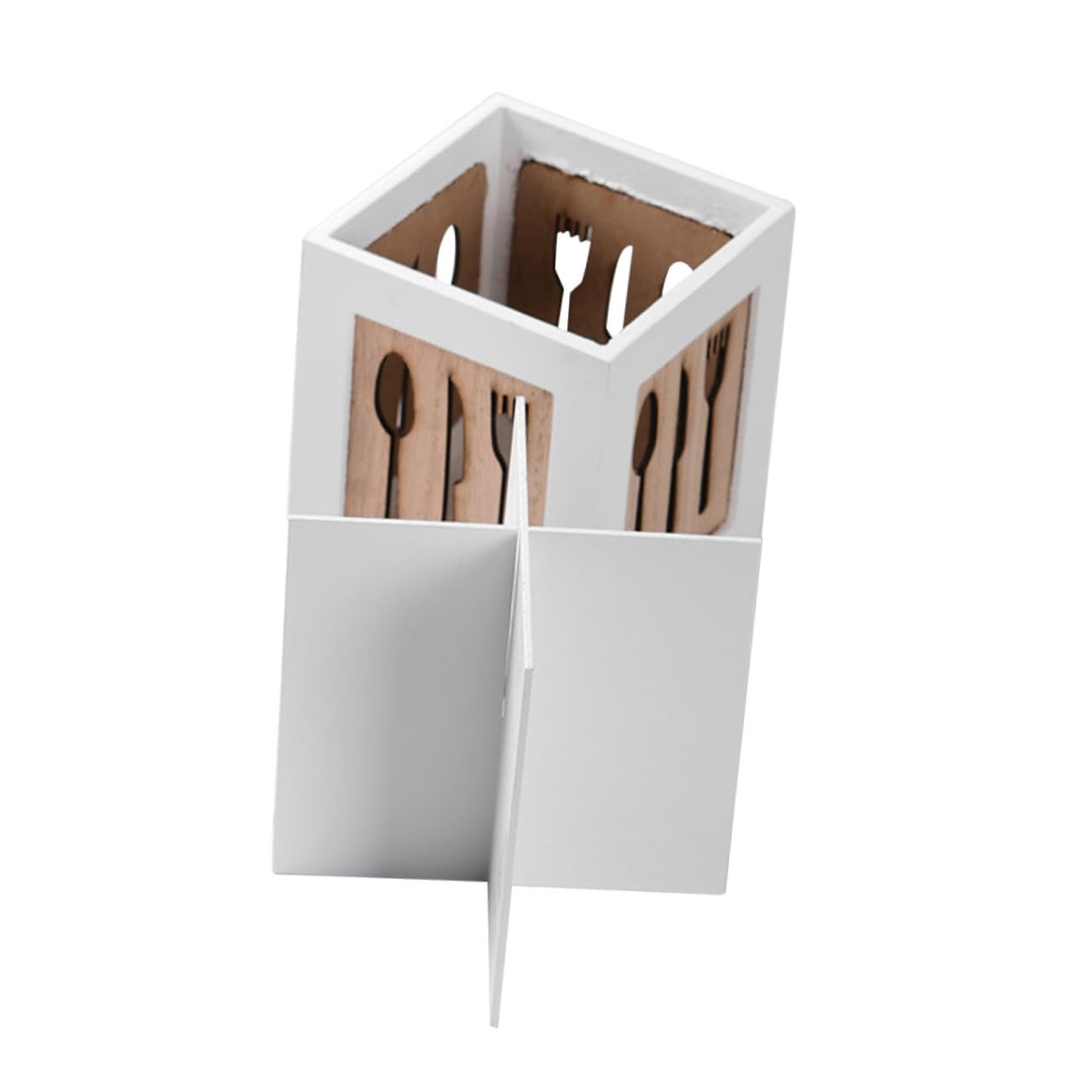 ABOOFAN Elegant Kitchen Cutlery Box Wooden Utensil Organizer Scratch-resistant Surface Tidy Practical