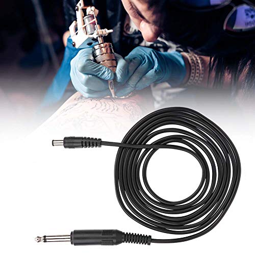 2 Tipos De Accesorios Para Máquina De Tatuaje, Línea De Gancho Para Máquina De Tatuaje, Interfaz De Cc Accesorio De Cable De Cable De Pluma De Tatuaje Duradero (Negro)(Derecho) Cover