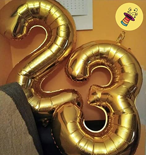 Image of Atpata Funky 3 Number Golden Foil Balloon 40 inch Size Birthday Decoration Items | Happy Birthday Decoration Kit | 3rd Year Birthday Party Anniversary Wedding Decorations