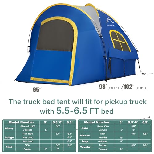 Carpa para caja de camioneta GoHimal 2 personas 5.5-6.0 FT azul miniatura 2