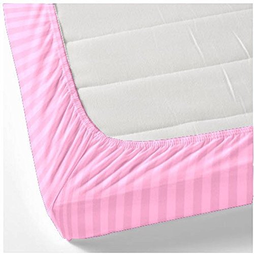 MIL Furnishings 250TC Plain Cotton Satin Elastic Fitted Bedsheets with 2 Pillow Covers 1