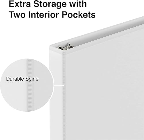 Miniatura 6 de Staples Carpeta económica de 3 anillas de 12 pulgada, color blanco, 24cartón (2374021682VS)