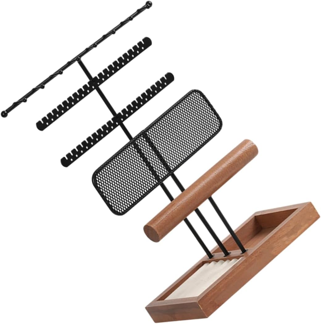 GLEAVI Vintage Jewelry Rack Necklace Earring Bracelet Organizer Stand Ring Tray for Jewelry Storage