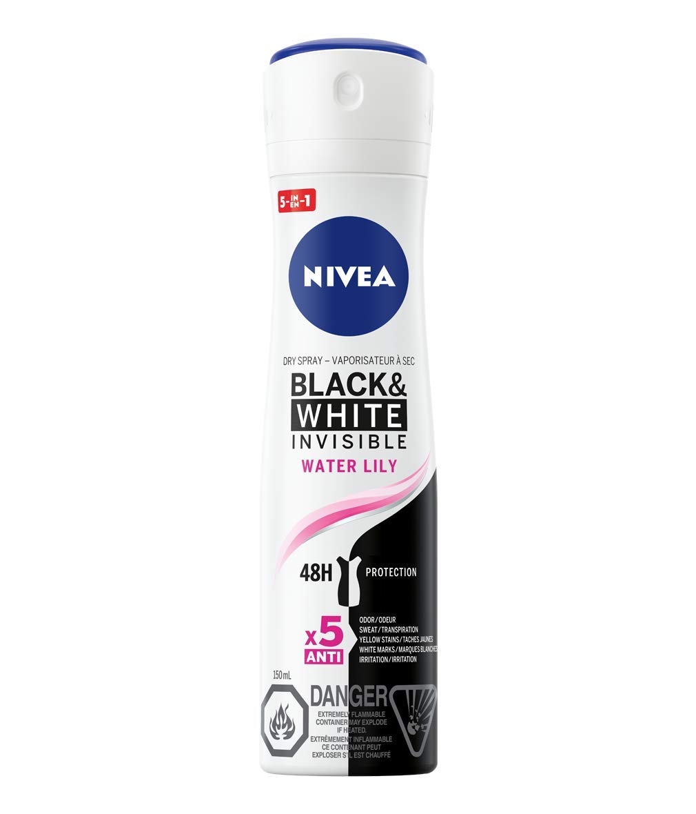 NIVEA Black & White Invisible 48H Protection Water Lily Dry Spray