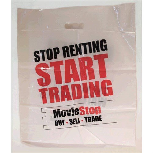 Continental Poly Bags"Movie Stop" Plastic Die Cut Handle