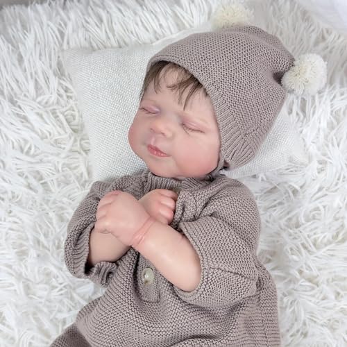 ROSHUAN Real Life Reborn Baby Dolls Boy - Muñecas de bebé realistas de silicona de cuerpo completo anatómicamente correctas, muñeca de vinilo suave realista para bebés recién nacidos, juguete para