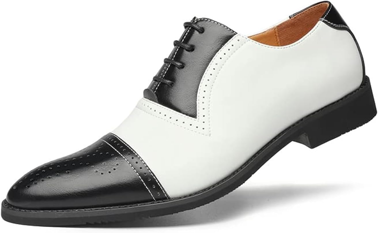 black and white suit shoes