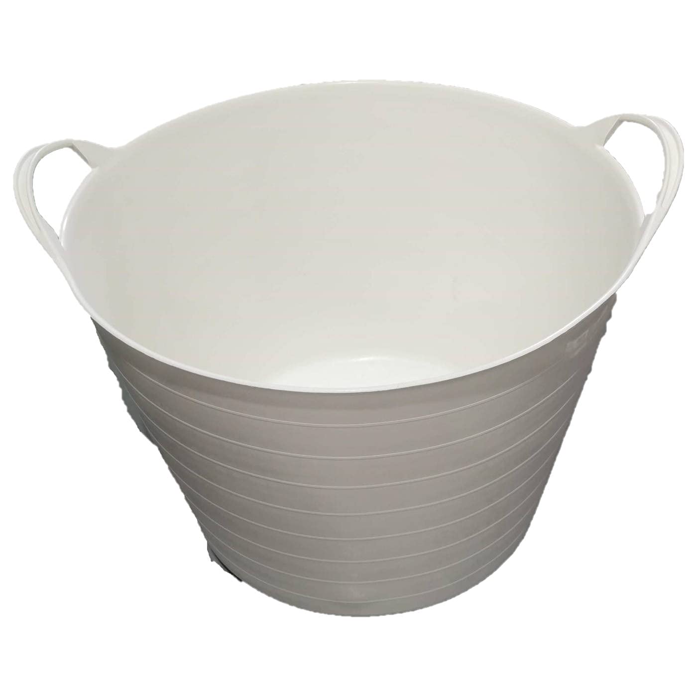 Pack de 6 capazos de plástico Flexible, de Color Blanco, de 45 x 33 cm con Capacidad de 42 litros, con Asas, Ideal para Trabajo de Vendimia, Agricultura… Cubo de plástico(6uds / 42 litros Blanco)