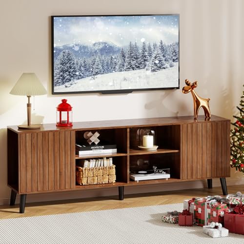 Lamtor TV-Stands for Living Room - Mid Century Modern TV Stand for 75+ inch TV, Entertainment Center...