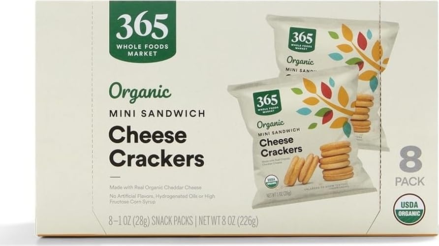Image of 365 by Whole Foods Market, Organic Mini Cheese Sandwich Crackers 8 Count, 1 Ounce
